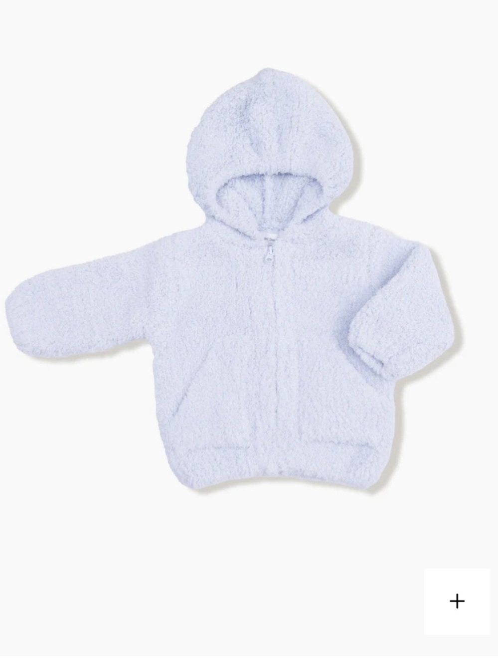 Angel Dear Light Blue Chenille Hooded Baby Jacket 6-12 months